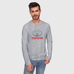 Лонгслив хлопковый мужской Toyota sport auto brend, цвет: меланж — фото 2