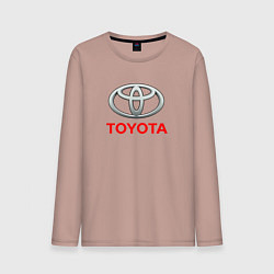 Лонгслив хлопковый мужской Toyota sport auto brend, цвет: пыльно-розовый
