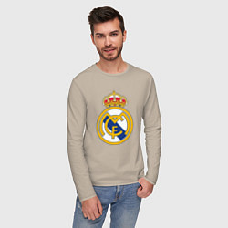 Лонгслив хлопковый мужской Real madrid fc sport, цвет: миндальный — фото 2