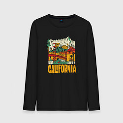 Лонгслив хлопковый мужской California mountains, цвет: черный