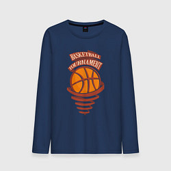 Лонгслив хлопковый мужской Баскетбольный турнир, цвет: тёмно-синий