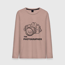 Лонгслив хлопковый мужской Я фотограф с камерой, цвет: пыльно-розовый