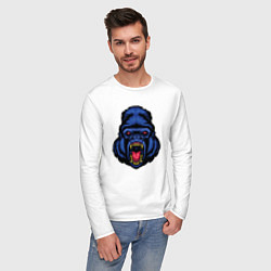 Лонгслив хлопковый мужской Blue monkey, цвет: белый — фото 2