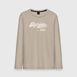Лонгслив хлопковый мужской Authentic 1968, цвет: миндальный