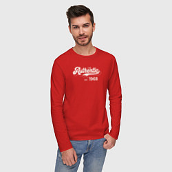 Лонгслив хлопковый мужской Authentic 1968, цвет: красный — фото 2