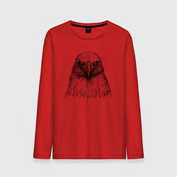 Лонгслив хлопковый мужской Орёл анфас, цвет: красный