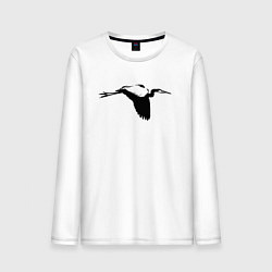 Мужской лонгслив Аист трафарет