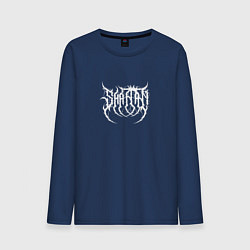 Лонгслив хлопковый мужской Death metal ImSHAITAN logo, цвет: тёмно-синий