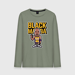 Лонгслив хлопковый мужской Kobe black mamba, цвет: авокадо
