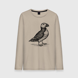 Лонгслив хлопковый мужской Тупик сбоку, цвет: миндальный