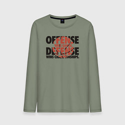 Лонгслив хлопковый мужской Защита выигрывает чемпионаты, цвет: авокадо