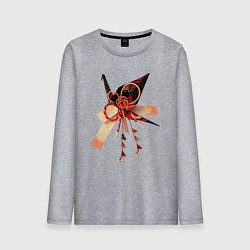 Лонгслив хлопковый мужской Мидзухики: журавлик и бубенцы, цвет: меланж