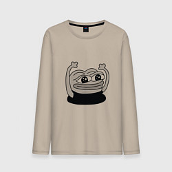 Лонгслив хлопковый мужской Лягушонок радуется, цвет: миндальный