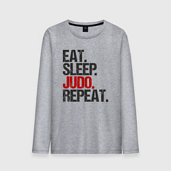 Мужской лонгслив Eat sleep judo repeat