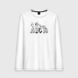Лонгслив хлопковый мужской Доктор ливси идёт под фонк, цвет: белый