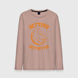 Лонгслив хлопковый мужской Setters do it better, цвет: пыльно-розовый