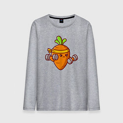 Лонгслив хлопковый мужской Морковь на спорте, цвет: меланж