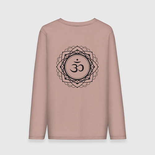 Мужской лонгслив Сахасрара чакра - символ аюрведы / Пыльно-розовый – фото 2