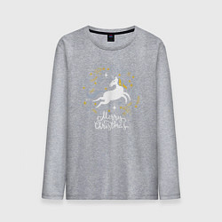 Мужской лонгслив Unicorn christmas