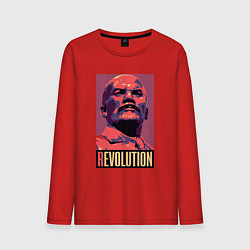 Лонгслив хлопковый мужской Lenin revolution, цвет: красный