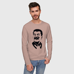 Лонгслив хлопковый мужской Образ Сталина, цвет: пыльно-розовый — фото 2