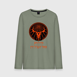 Лонгслив хлопковый мужской Хирсин, цвет: авокадо