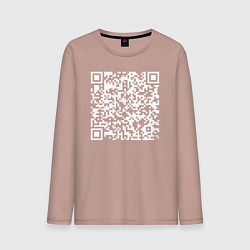 Лонгслив хлопковый мужской Qr код на песню Never Gonna Give You Up, цвет: пыльно-розовый