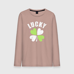 Лонгслив хлопковый мужской Lucky day, цвет: пыльно-розовый