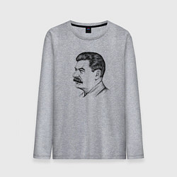 Лонгслив хлопковый мужской Сталин в профиль, цвет: меланж