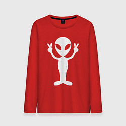 Лонгслив хлопковый мужской Peace alien, цвет: красный