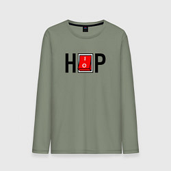 Лонгслив хлопковый мужской Hip Hop выключатель, цвет: авокадо