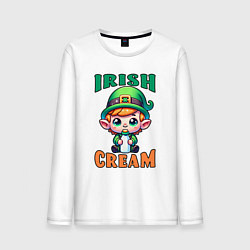 Лонгслив хлопковый мужской Irish Cream, цвет: белый