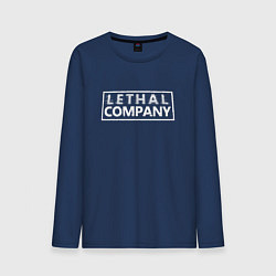 Лонгслив хлопковый мужской Lethal Company: Logo, цвет: тёмно-синий