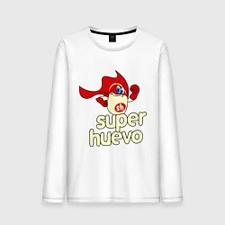 Лонгслив хлопковый мужской Super Huevo, цвет: белый