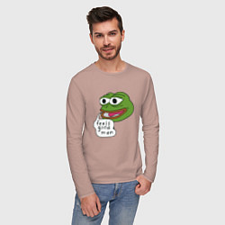 Лонгслив хлопковый мужской Pepe feels good man, цвет: пыльно-розовый — фото 2