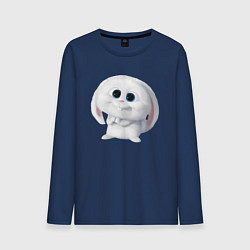 Лонгслив хлопковый мужской Кролик Снежок, цвет: тёмно-синий