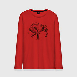 Лонгслив хлопковый мужской Слон акробат, цвет: красный
