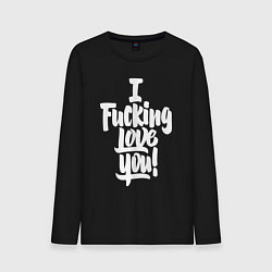Лонгслив хлопковый мужской Надпись - я чертовски люблю тебя, цвет: черный