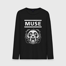 Лонгслив хлопковый мужской Muse rock panda, цвет: черный