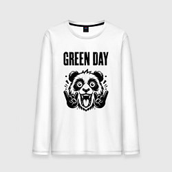Лонгслив хлопковый мужской Green Day - rock panda, цвет: белый
