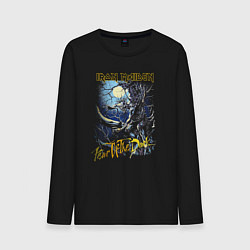 Лонгслив хлопковый мужской Iron Maiden Fear Of The Dark, цвет: черный
