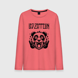 Лонгслив хлопковый мужской Led Zeppelin - rock panda, цвет: коралловый