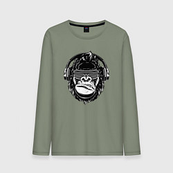 Мужской лонгслив Music gorilla