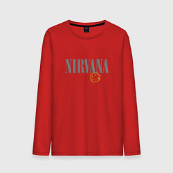 Мужской лонгслив Nirvana logo smile