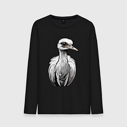 Мужской лонгслив Страус рисованый