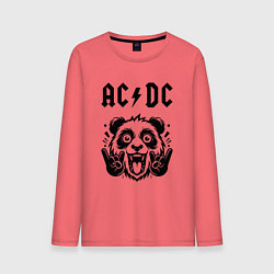 Лонгслив хлопковый мужской AC DC - rock panda, цвет: коралловый