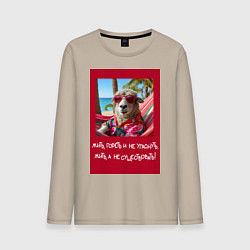 Мужской лонгслив Овечка: жить гореть и не угаснуть, жить а не сущес