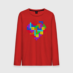 Лонгслив хлопковый мужской Color tetris, цвет: красный