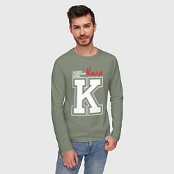 Лонгслив хлопковый мужской Коля человек с большой буквы, цвет: авокадо — фото 2