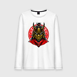Лонгслив хлопковый мужской Сёгун логотип, цвет: белый